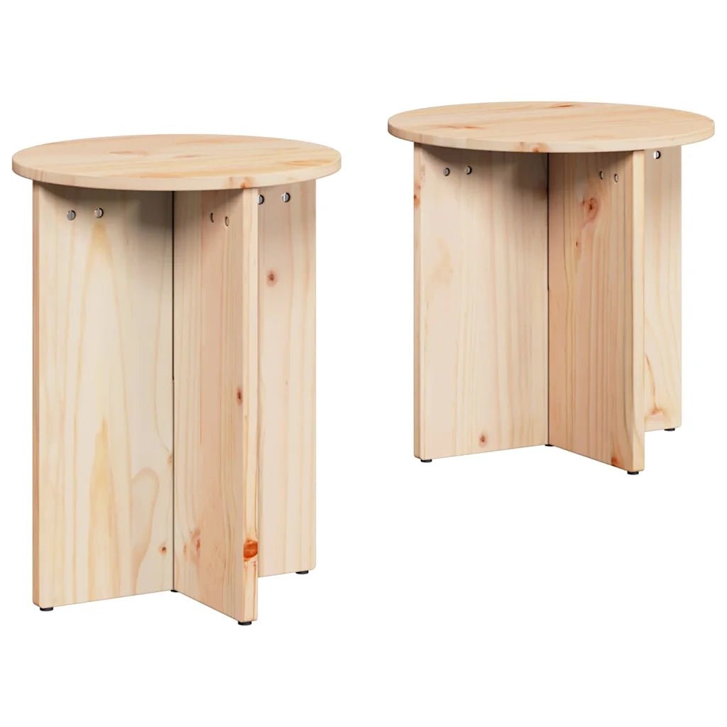 vidaXL Tavolino da salotto 2 pcs Naturale 41.5 x 41.5 x 41 cm