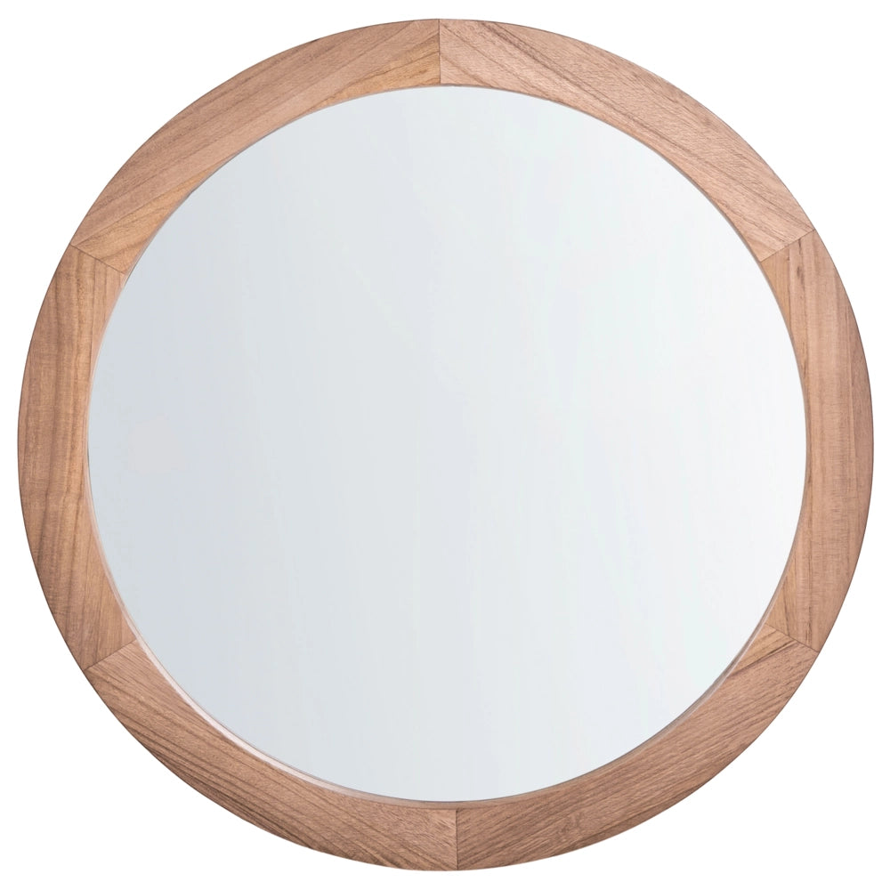 Specchio da parete con cornice in legno di paulownia marrone chiaro, decorazione da appendere in stile scandinavo
