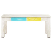 Tavolino da Salotto Bianco 110x60x45 cm in Massello di Mango 323555