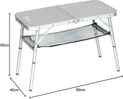 Tavolo da Campeggio Mini - 80 x 40 x 315/55 cm - Argento
