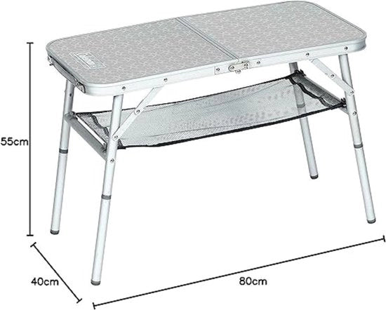 Tavolo da Campeggio Mini - 80 x 40 x 315/55 cm - Argento