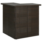 Tavolo da Bar ad Angolo Marrone 100x50x105 cm in Polyrattan cod mxl 17059