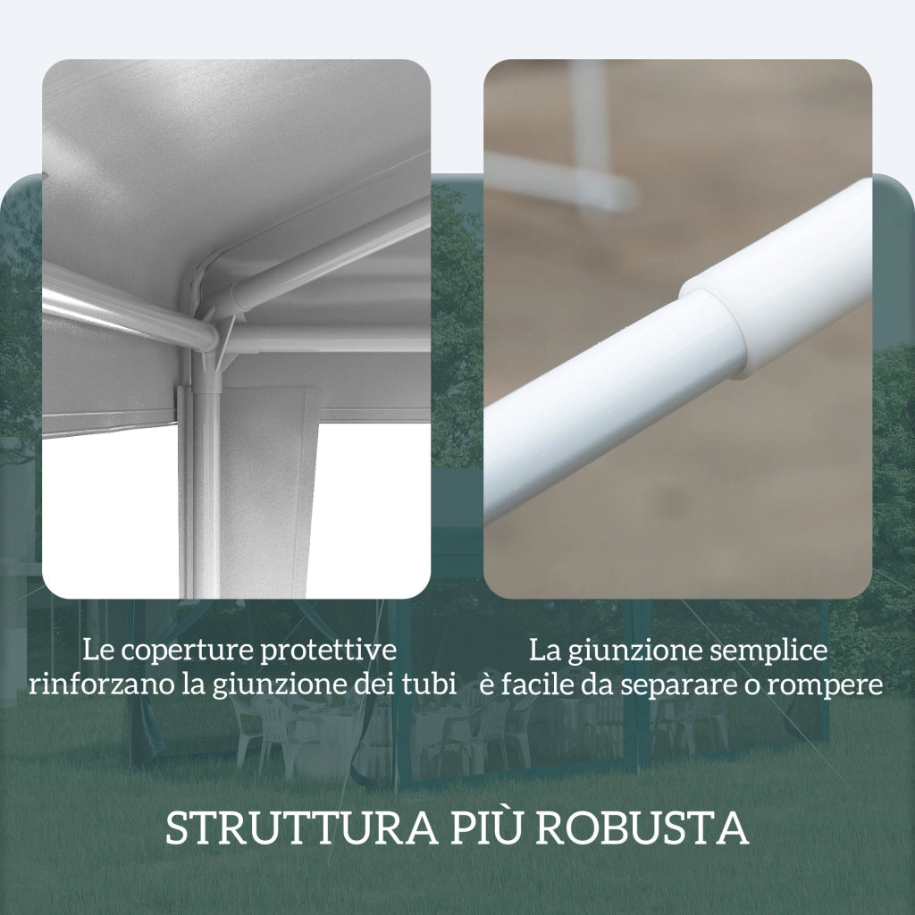 Gazebo da Giardino 3x3 m ¨C Zephmum ¨C Bianco, Copertura Anti-UV