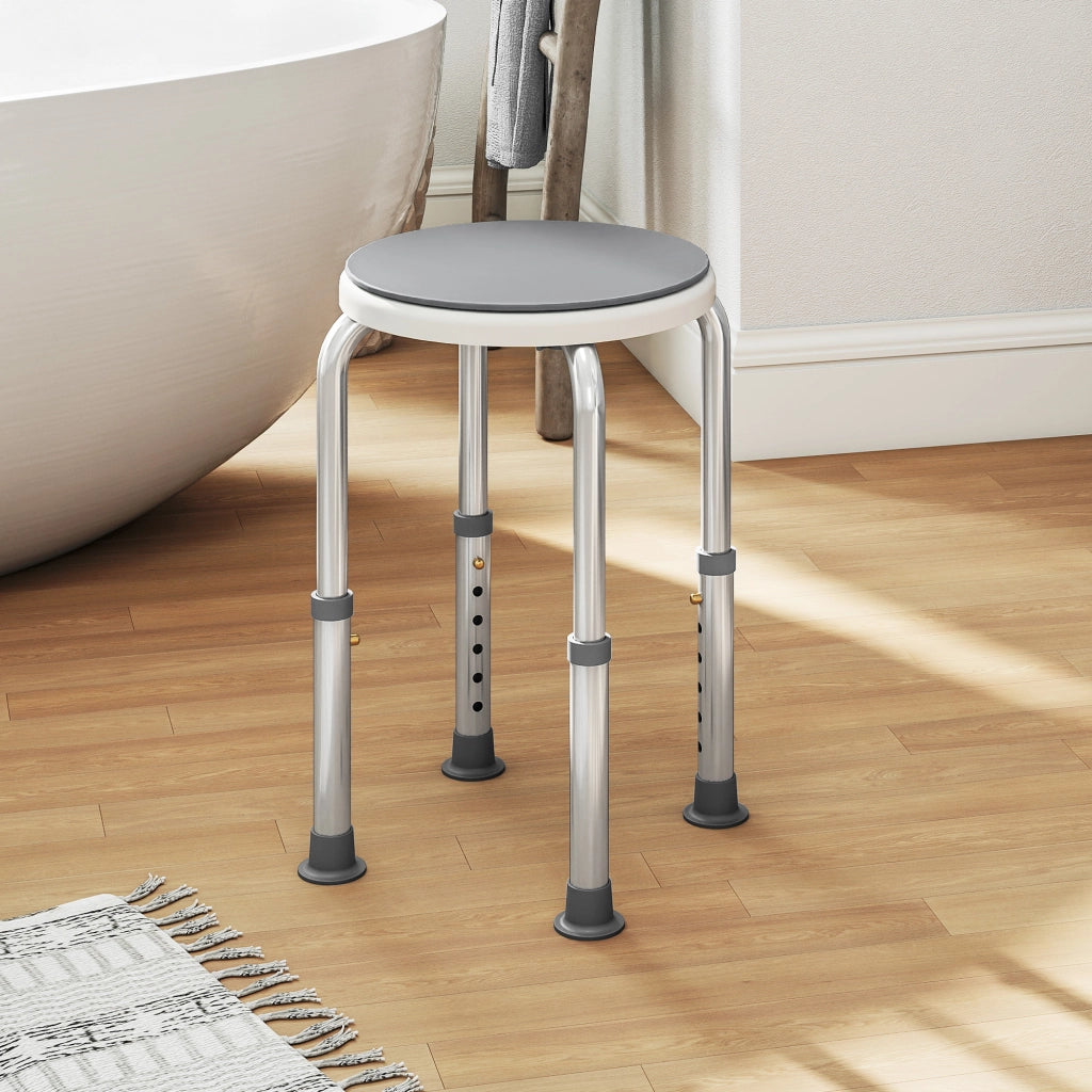 Sgabello da doccia regolabile girevole 360¡ã ¨C zephmum ¨C alluminio antiscivolo