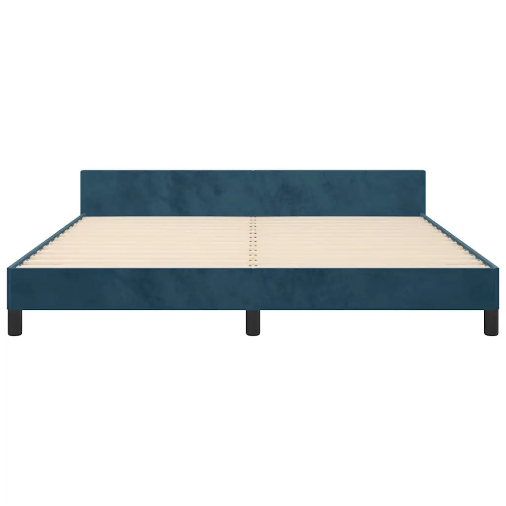 Giroletto senza Materasso-Struttura Letto Blu Scuro 160x200 cm in Velluto 900941