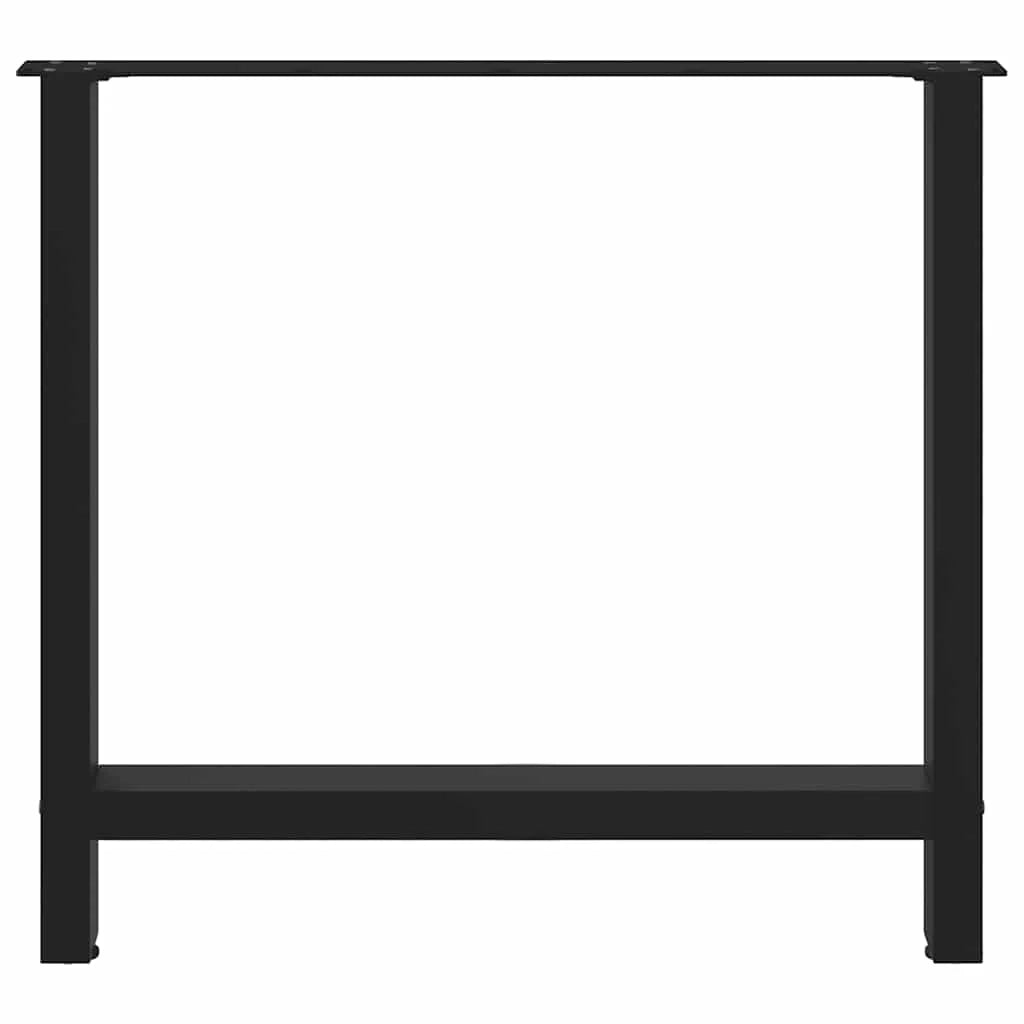 Set di 2 gambe per tavolo da pranzo in acciaio 80 x 73 cm stabilità regolabile stile moderno nero 02_0057552