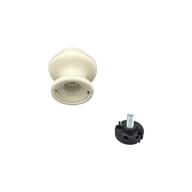 Pomolo fisso per porta SAGUATTI 872/60KB in alluminio bianco lucido