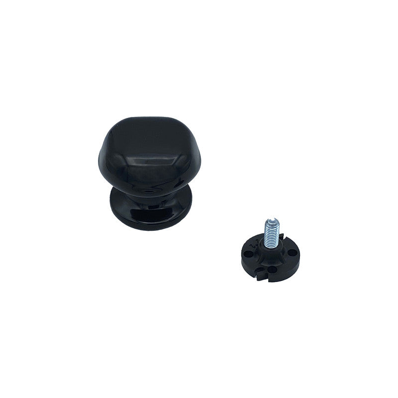 Pomolo fisso per porta SAGUATTI 872/60QB in alluminio nero lucido