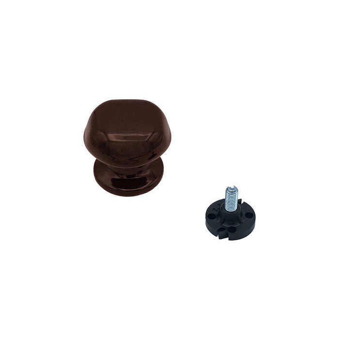 Pomolo fisso per porta SAGUATTI 872/60UB in alluminio marrone lucido