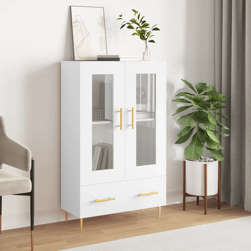 Credenza | Madia | Buffet da pranzo | Armadio da pranzo Bianca 69,5x31x115 cm in Legno Multistrato