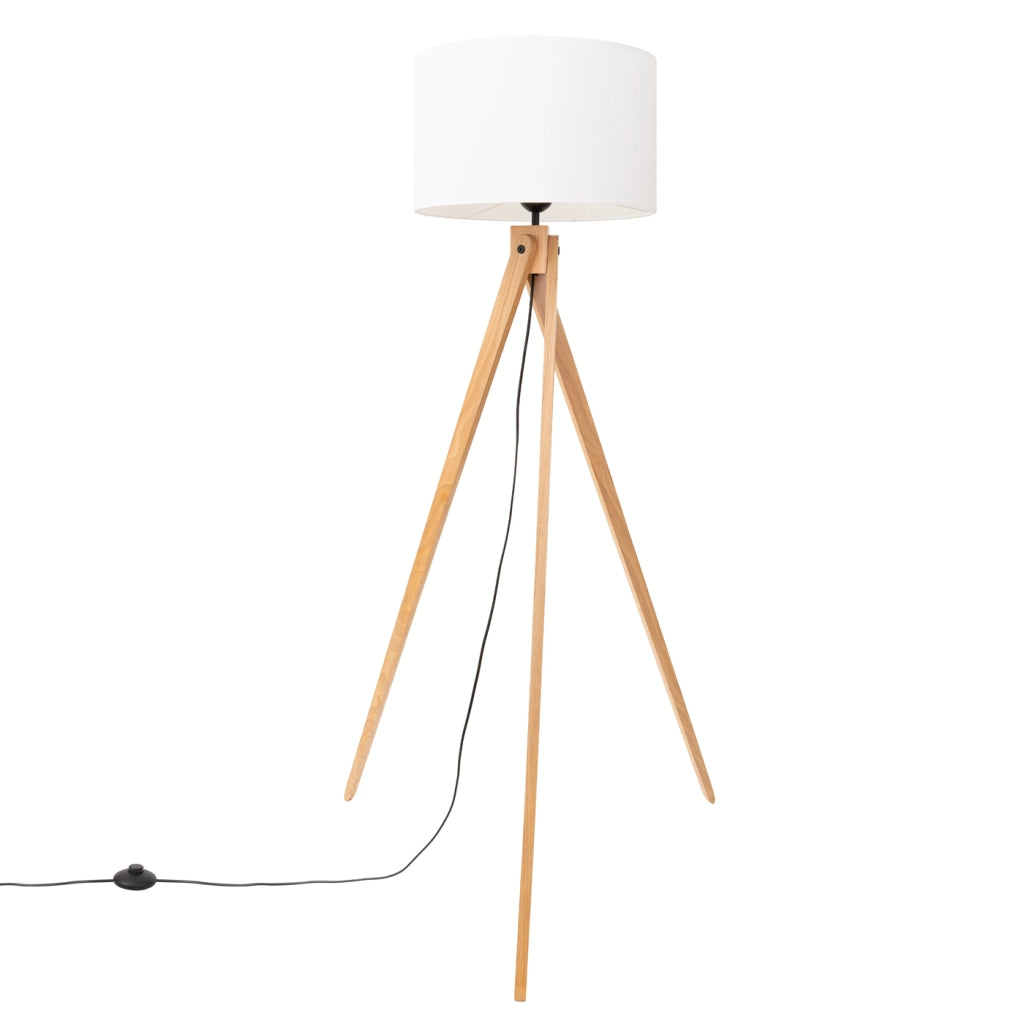 Lampada da tavolo NATT arancione spagnolo 40/25 paralume in tessuto legno naturale 15W LED