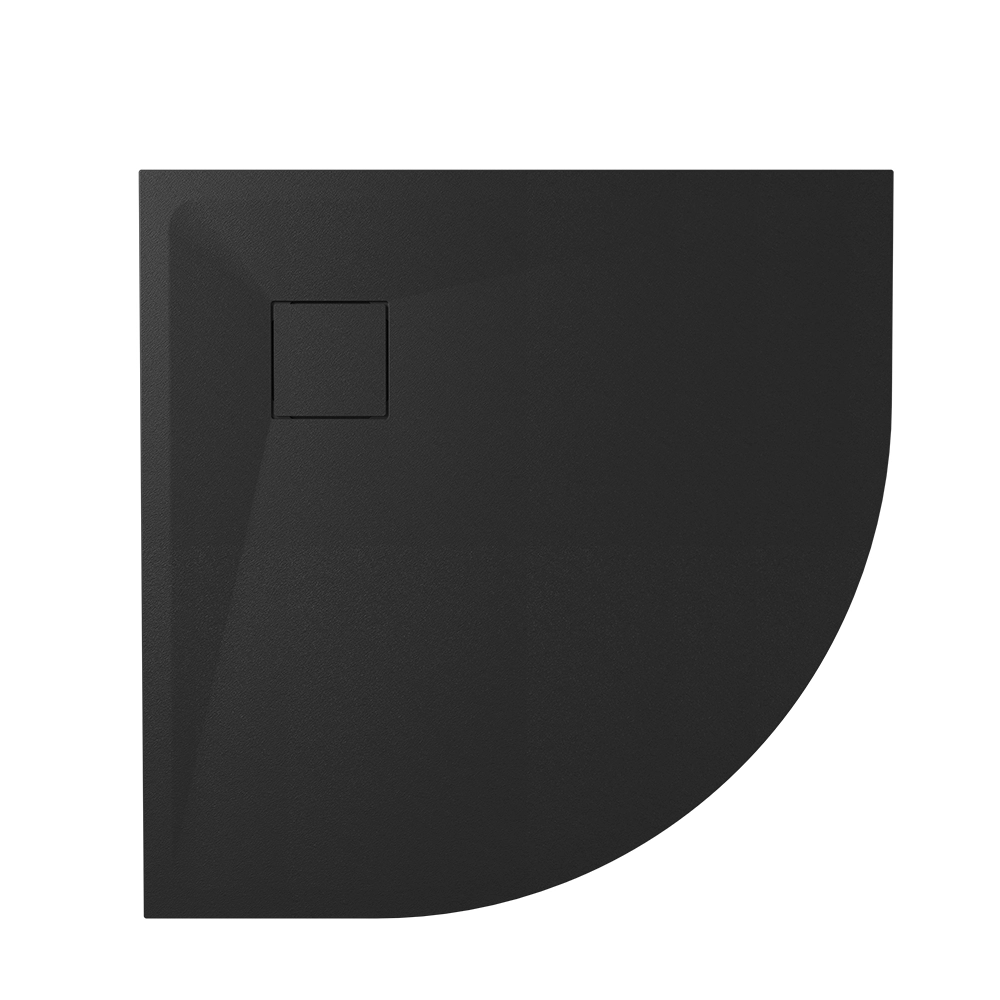 Piatto doccia 90x90 cm semicircolare colore nero effetto pietra | Samos