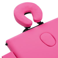 Lettino da Massaggio a 3 Sezioni in Legno Rosa 110188