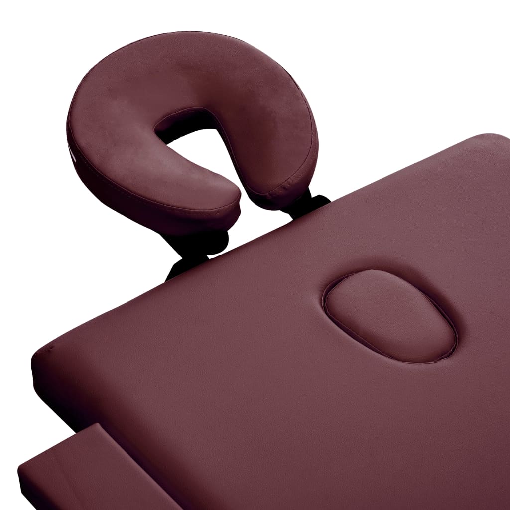 Lettino da Massaggio a 2 Sezioni in Alluminio Viola Vino