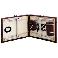 Lettino da Massaggio a 2 Sezioni in Alluminio Viola Vino