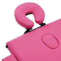 Lettino da Massaggio a 3 Sezioni in Alluminio Rosa 110197