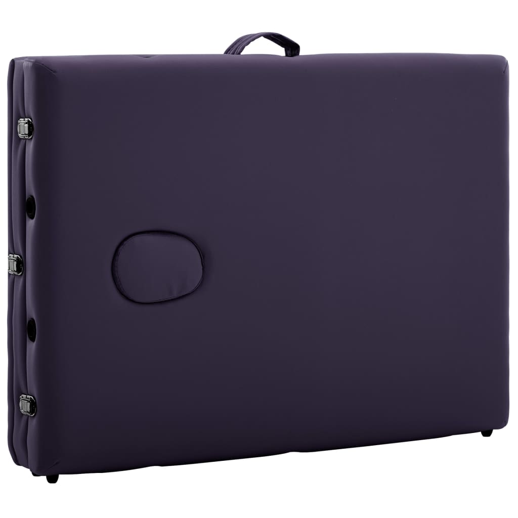 Lettino da Massaggio a 3 Sezioni in Alluminio Viola 110198