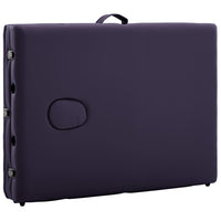Lettino da Massaggio a 3 Sezioni in Alluminio Viola 110198