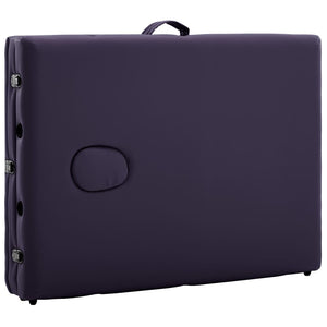 Lettino da Massaggio a 3 Sezioni in Alluminio Viola 110198