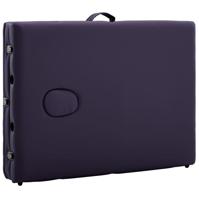 Lettino da Massaggio a 3 Sezioni in Alluminio Viola 110198