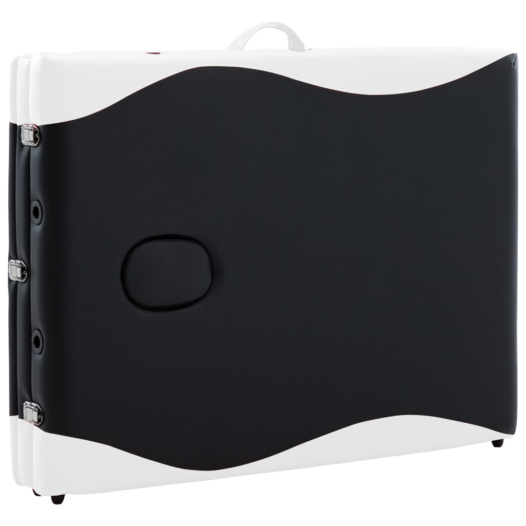 Lettino da massaggio pieghevole 3 zone legno bianco e nero 02_0001833