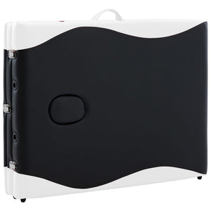 Lettino da massaggio pieghevole 3 zone legno bianco e nero 02_0001833