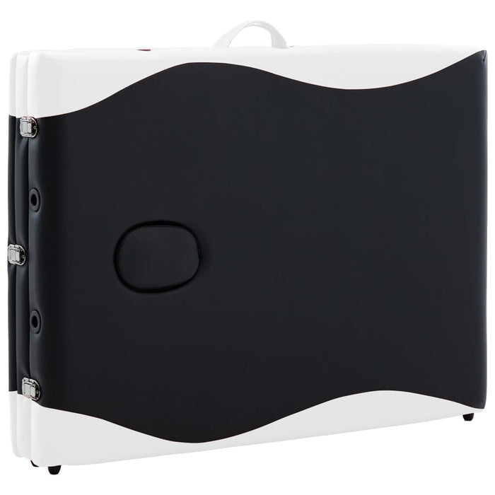 Lettino da massaggio pieghevole 3 zone legno bianco e nero 02_0001833