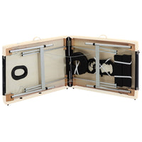 ok Lettino da massaggio pieghevole 2 zone nero e beige acciaio inox 02_0001806