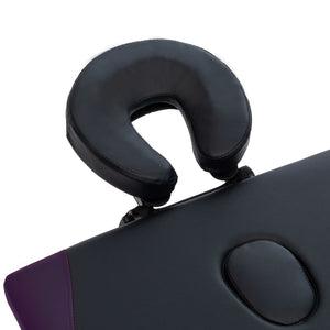 Lettino Massaggio Pieghevole 2 Zone in Alluminio Nero e Viola 110231