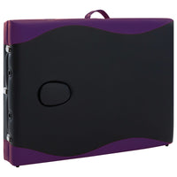 Lettino Massaggio Pieghevole 3 Zone in Alluminio Nero e Viola 110239