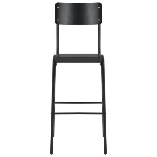 Sedie da Bar 4 pz Nere in Compensato Solido e Acciaio 3054566