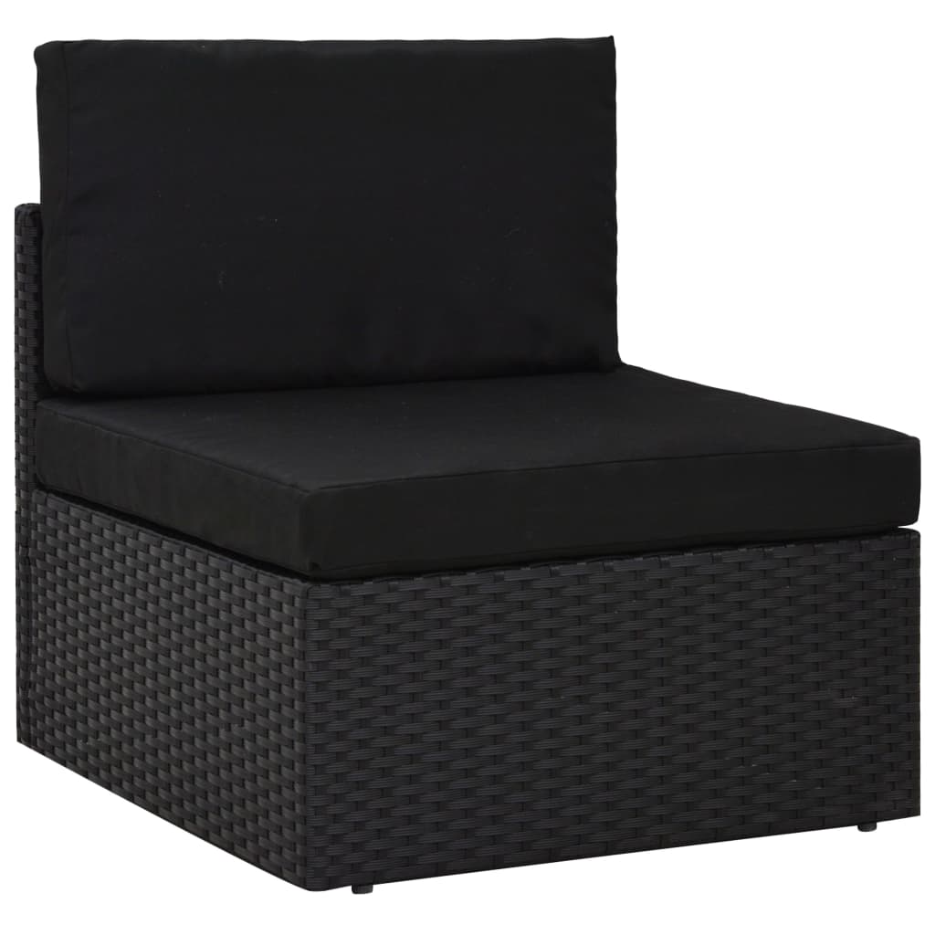 Set Divani da Giardino 4 pz in Polyrattan Nero cod mxl 39697