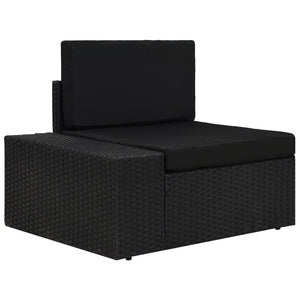 Set Divani da Giardino 10 pz in Polyrattan Nero cod mxl 39672
