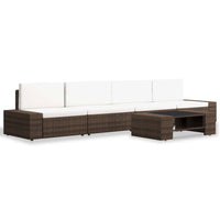 Set Divani da Giardino 5 pz in Polyrattan Marrone cod mxl 39699