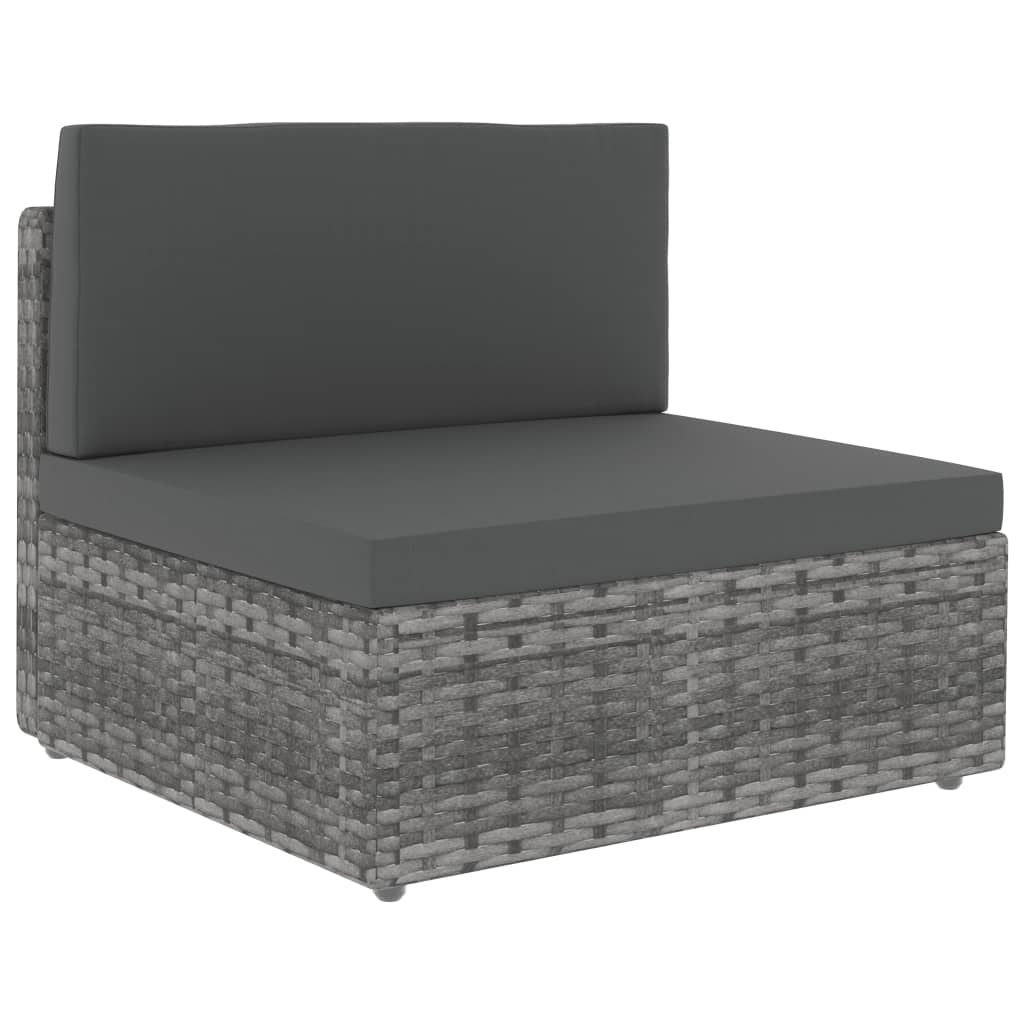 Set Divani da Giardino 4 pz in Polyrattan Grigio cod mxl 44495