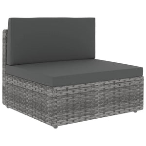 Set Divani da Giardino 4 pz in Polyrattan Grigio cod mxl 44495