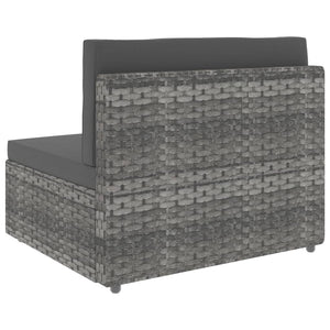 Set Divani da Giardino 4 pz in Polyrattan Grigio cod mxl 44495