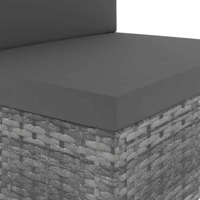 Set Divani da Giardino 4 pz in Polyrattan Grigio cod mxl 44495