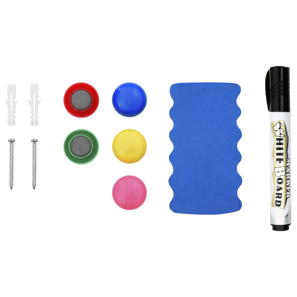 Lavagna Magnetica Bianca Cancellabile a Secco 50x35 cm Acciaio 146630