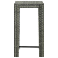 Tavolo da Bar da Giardino Grigio 60,5x60,5x110,5 cm Polyrattan cod mxl 52762