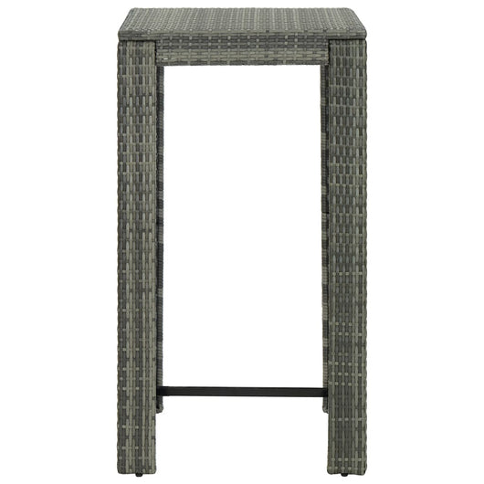 Tavolo da Bar da Giardino Grigio 60,5x60,5x110,5 cm Polyrattan cod mxl 52762