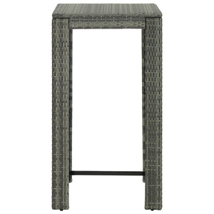 Tavolo da Bar da Giardino Grigio 60,5x60,5x110,5 cm Polyrattan 45872