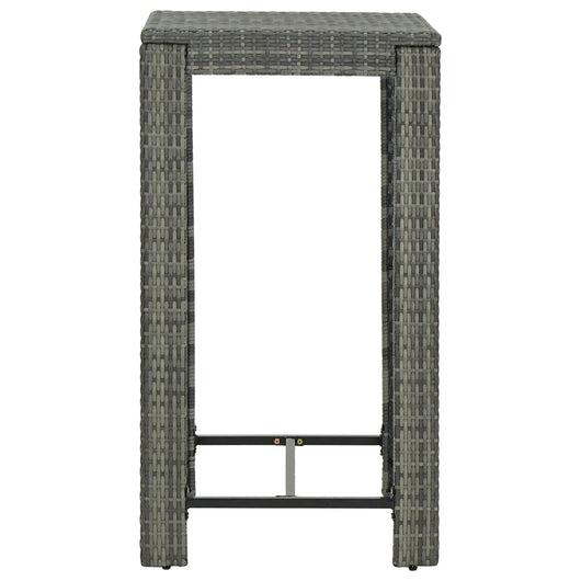 Tavolo da Bar da Giardino Grigio 60,5x60,5x110,5 cm Polyrattan 45872