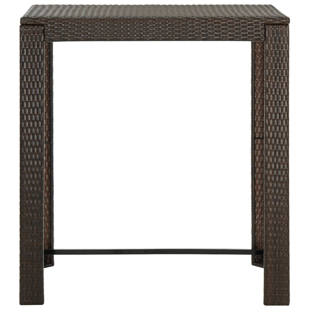 Tavolo da Bar da Giardino Marrone 100x60,5x110,5 cm Polyrattan 45873