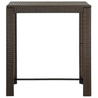 Tavolo da Bar da Giardino Marrone 100x60,5x110,5 cm Polyrattan 45873