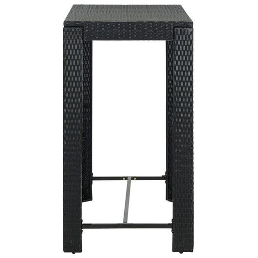 Tavolo da Bar da Giardino Nero 100x60,5x110,5 cm Polyrattan 45874