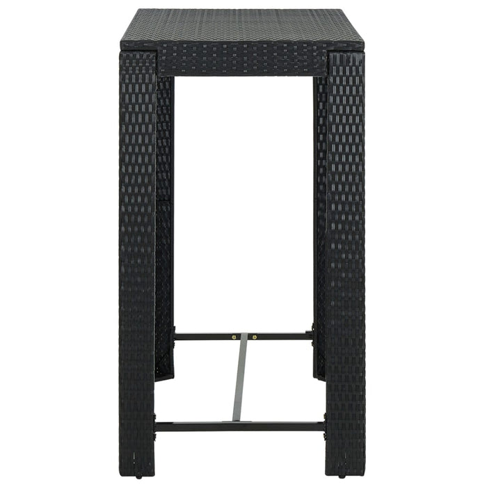Tavolo da Bar da Giardino Nero 100x60,5x110,5 cm Polyrattan 45874