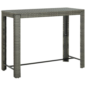 Tavolo Bar da Giardino Grigio 140,5x60,5x110,5 cm in Polyrattan cod mxl 34291
