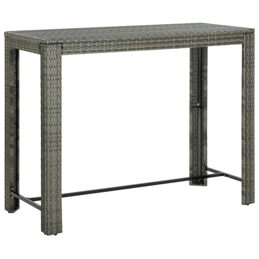 Tavolo Bar da Giardino Grigio 140,5x60,5x110,5 cm in Polyrattan cod mxl 34291