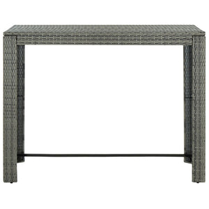 Tavolo Bar da Giardino Grigio 140,5x60,5x110,5 cm in Polyrattan 45878